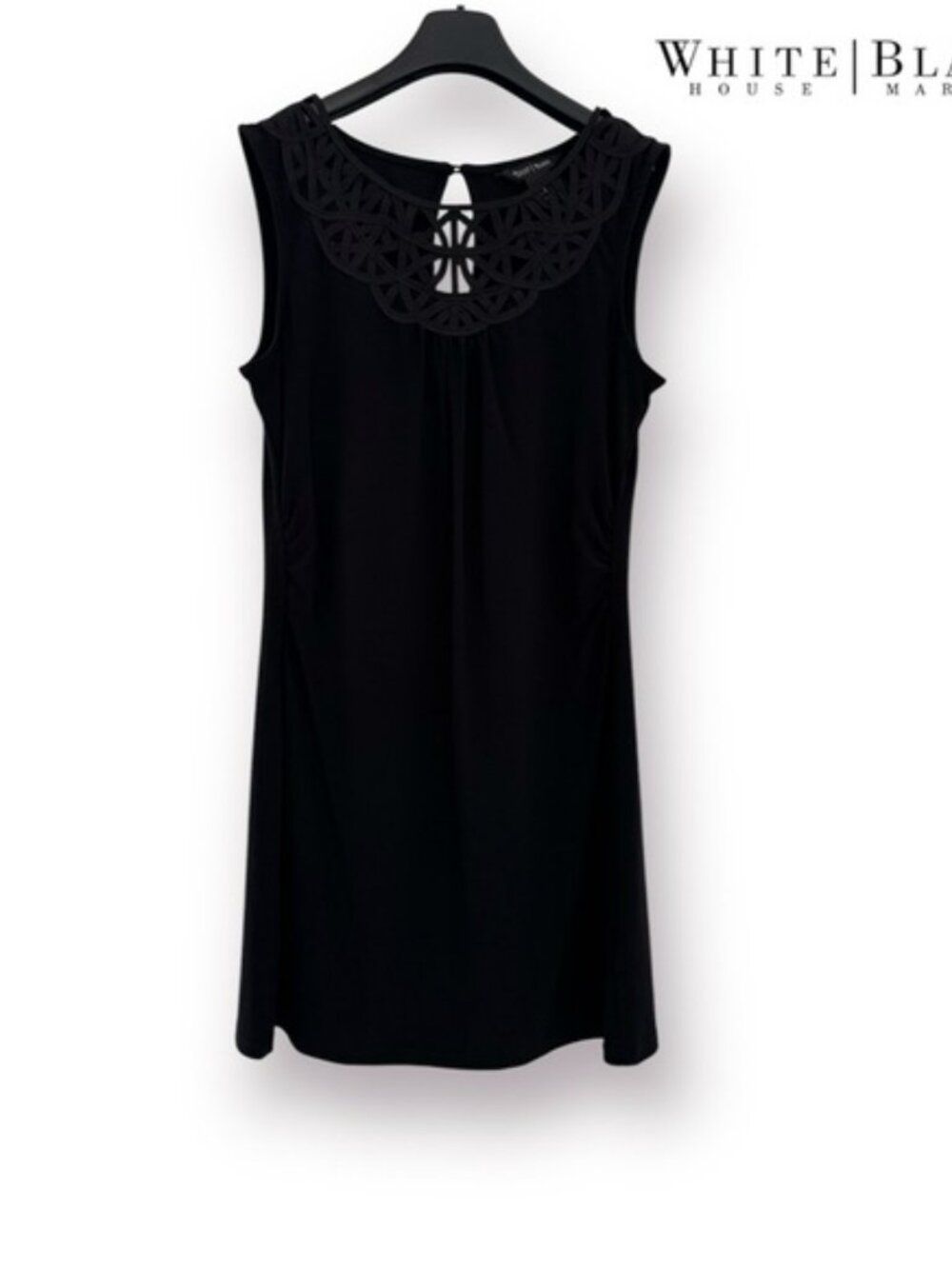 White House Black Market Black Dress with Detailed Neckline